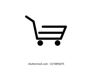 trolley shopping line icon vector design template 