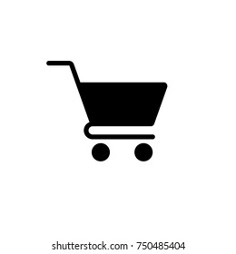 trolley, shopping, market basket, web store simple icon black on white