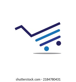 trolley for shopping , vector logo icon