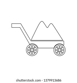 trolley with soil icon. Element of Garden for mobile concept and web apps icon. Outline, thin line icon for website design and development, app development