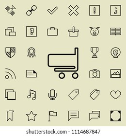 trolley in the store icon. Detailed set of minimalistic icons. Premium graphic design. One of the collection icons for websites, web design, mobile app on colored background