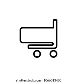 trolley in the store icon. Element of simple icon for websites, web design, mobile app, info graphics. Thick line icon for website design and development, app development on white background