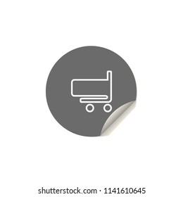trolley in the store icon. Element of web icons for mobile concept and web apps. Sticker style trolley in the store icon can be used for web and mobile apps
