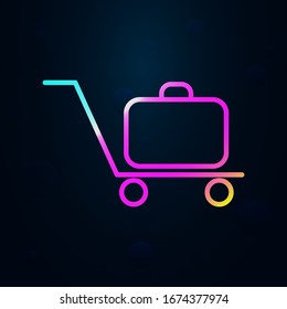 trolley for a suitcase in nolan style icon. Simple thin line, outline vector of hotel icons for ui and ux, website or mobile application