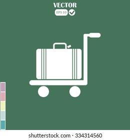 trolley suitcase vector illustration  