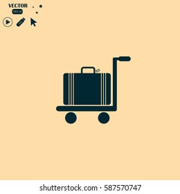 trolley suitcase vector illustration  