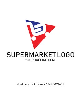 trolley supermarket logo vector illustration