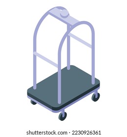 Trolley tourist icon isometric vector. Travel airport. Bag cart