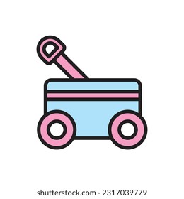 Ilustración del vector de iconos de juguetes de los vagones