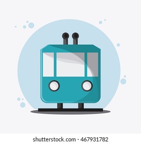 Trolley transportation vehicle travel. Colorfull and flat , vector 