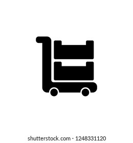 Trolley tray vector icon in solid/glyph style