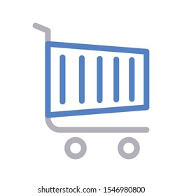 trolley vector colour line icon
