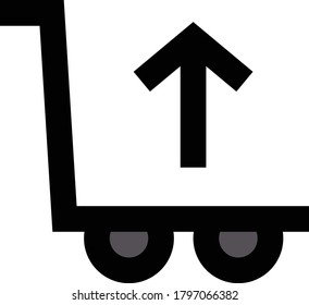 trolley vector flat color icon 
