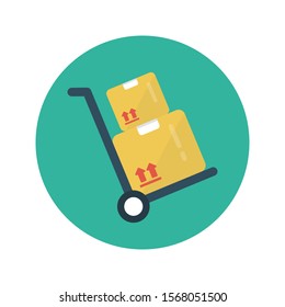 trolley vector flat  colour  icon 