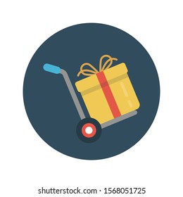 trolley vector flat  colour  icon 