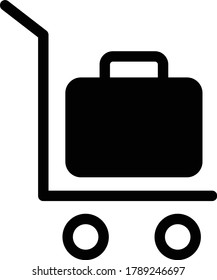 trolley vector glyph flat icon 