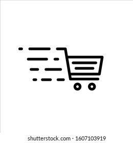 Trolley vector icon. Trolley flat sign design. Shopping symbol pictogram