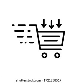 Trolley vector icon. Trolley flat sign design. Shopping symbol pictogram Trolley vector icon. Trolley flat sign design. Shopping symbol pictogram