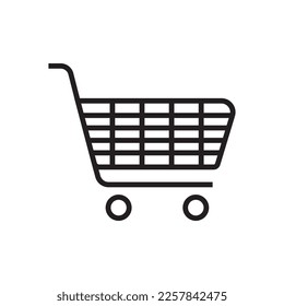 Trolley vector icon. Trolley flat sign design. Shopping trolley symbol pictogram