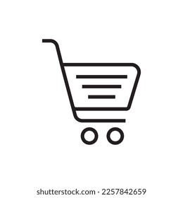 Trolley vector icon. Trolley flat sign design. Shopping trolley symbol pictogram