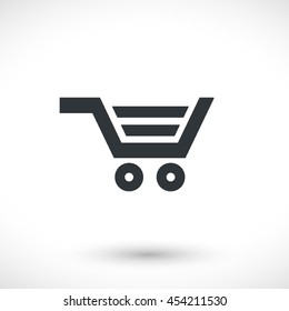 Trolley vector icon. Graphic symbol for your design, logo. Gray glyph on a white background. Isolated sign.