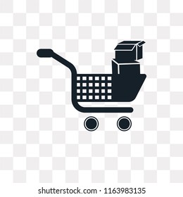 Trolley vector icon isolated on transparent background, Trolley logo concept