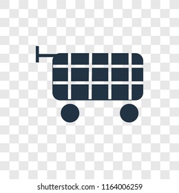 Trolley vector icon isolated on transparent background, Trolley logo concept