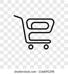 Trolley vector icon isolated on transparent background, Trolley logo concept