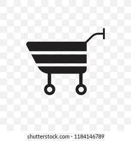 Trolley vector icon isolated on transparent background, Trolley logo concept