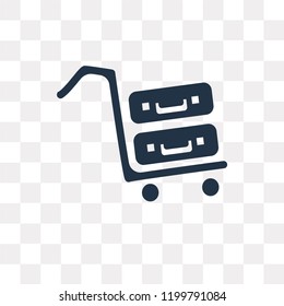 Trolley vector icon isolated on transparent background, Trolley transparency concept can be used web and mobile
