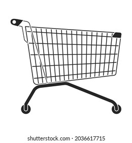 Icono del vector del carro.Icono del vector negro aislado en el carro de fondo blanco.