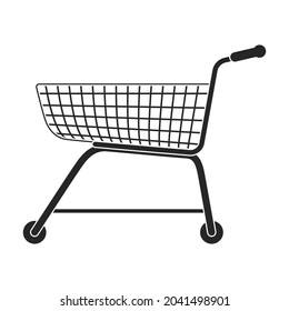 Trolley vector icon.Black vector icon isolated on white background trolley.