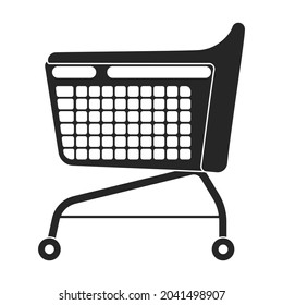 Trolley vector icon.Black vector icon isolated on white background trolley.