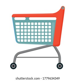 Trolley, Vektorsymbol.Cartoon, Vektorsymbol einzeln auf weißem Hintergrund.