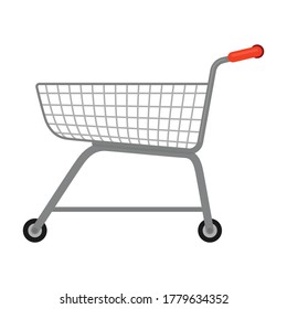 Trolley vector icon.Cartoon vector icon isolated on white background trolley.