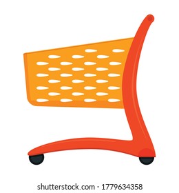 Trolley vector icon.Cartoon vector icon isolated on white background trolley.