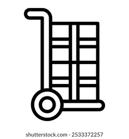 Trolley Vector Line Icon Design