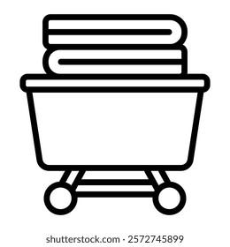 Trolley Vector Line Icon Design