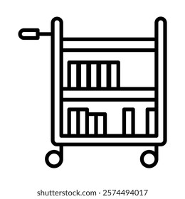 Trolley Vector Line Icon Design