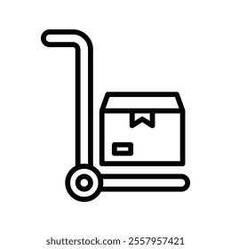 trolley Vector Lineal Icon on white background.