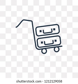 Trolley vector outline icon isolated on transparent background, high quality linear Trolley transparency concept can be used web and mobile