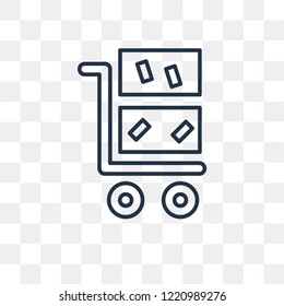 Trolley vector outline icon isolated on transparent background, high quality linear Trolley transparency concept can be used web and mobile