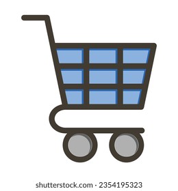 Trolley Vector Thick Line Filled Colors Icon For Personal And Commercial Use.
