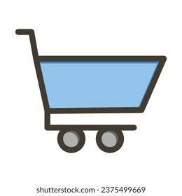 Trolley Vector Thick Line Filled Colors Icon For Personal And Commercial Use.
