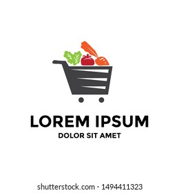 Trolley with vegetable simple logo for sale