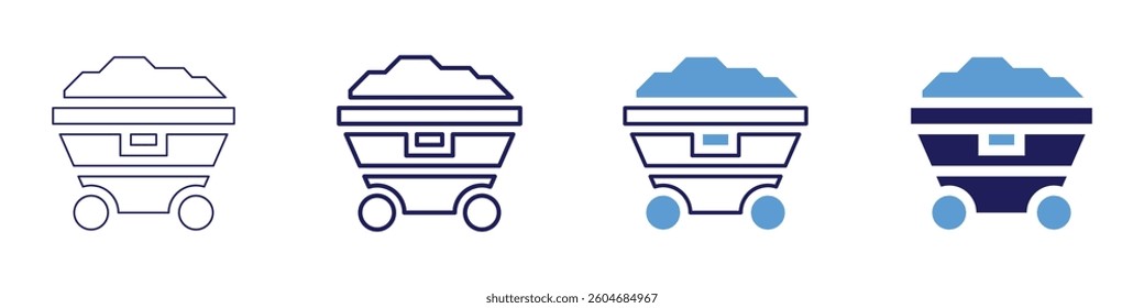 Trolley wheels replacement icon in 4 different styles. Thin Line, Line, Bold Line, Duotone. Duotone style. Editable stroke.