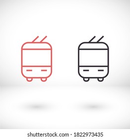 trolleybus 10 eps bond icon design vector graphics