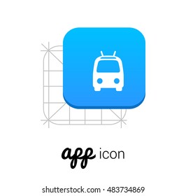 Trolleybus Blue Mobile App UI/UX Button Corporate Logo / Icon Design