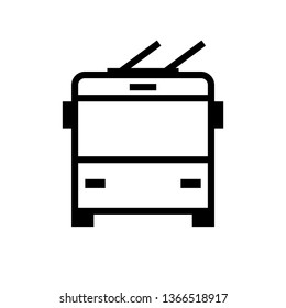 Trolleybus front view icon. Clipart image isolated on white background