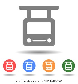 Trolleybus front view icon vector logo isolated on background
